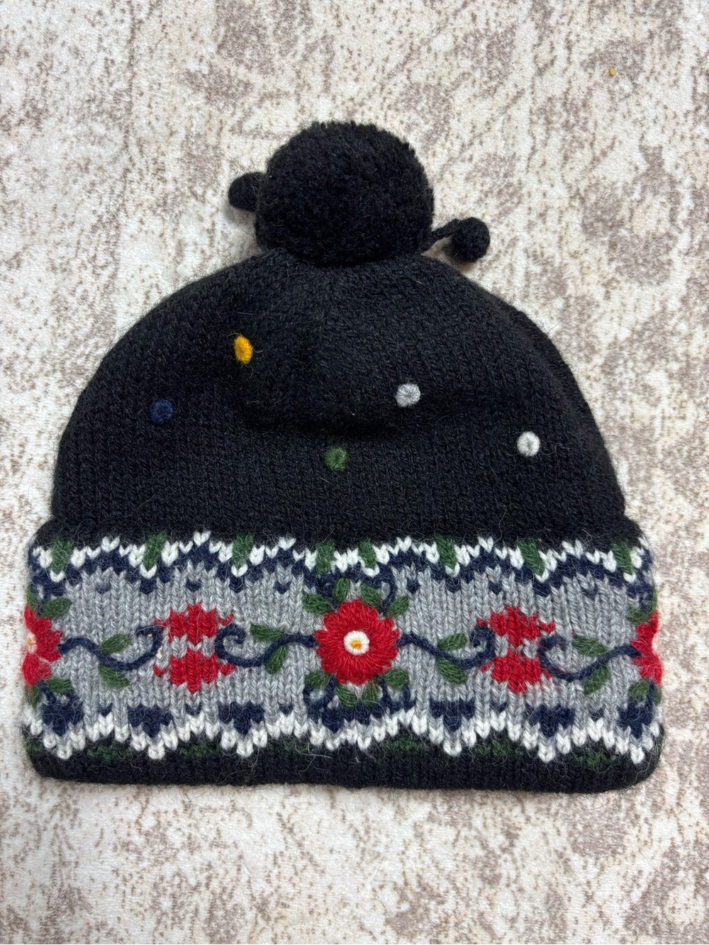 Vintage Orvis Floral Nordic Winter Beanie - Picture 3 of 6